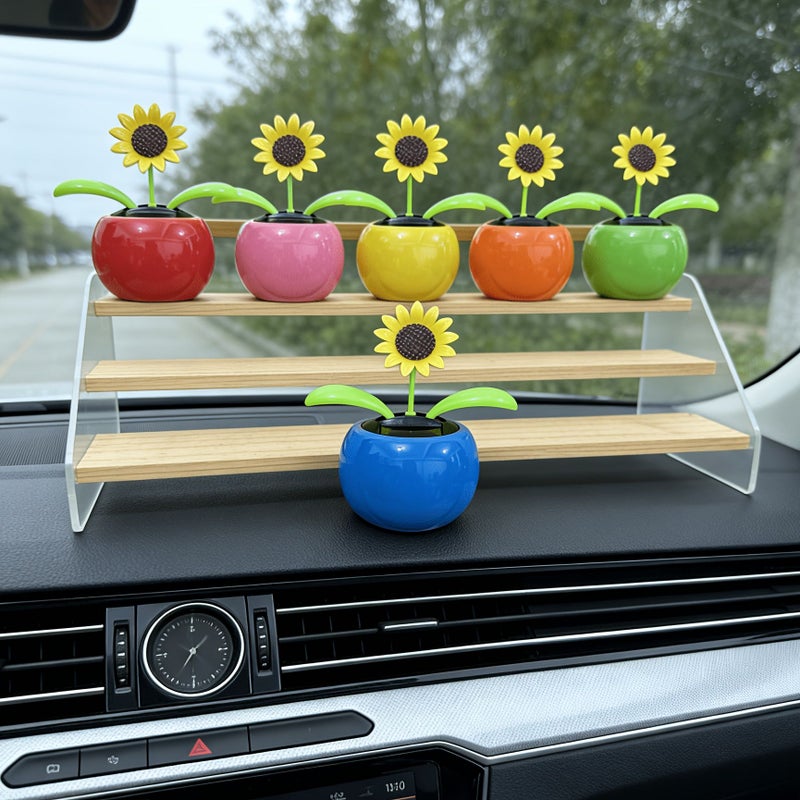 Clear Healing Sunflower Car Center Console Ornament Home Desk - Image 2