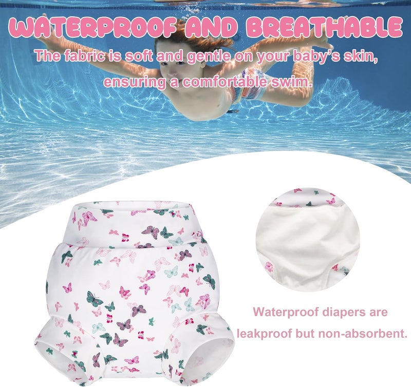 BIG ELEPHANT Reusable Swim Diapers 3 Pieces Washable Waterproof for Boys and Girls 6 Months to 5 Years - Image 4