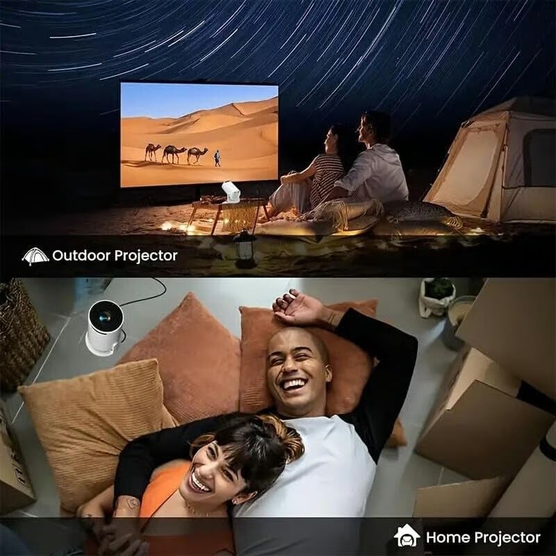 Derovan DY320 Mini Smart Projector – Native 720P (4K Compatible), Android 11, Wi‑Fi 6 & Bluetooth 5.0, Auto Keystone & 180° Rotatable Portable Projector (Black) - Image 4