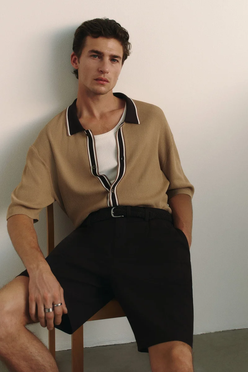 H&M Regular Fit Rib-knit shirt