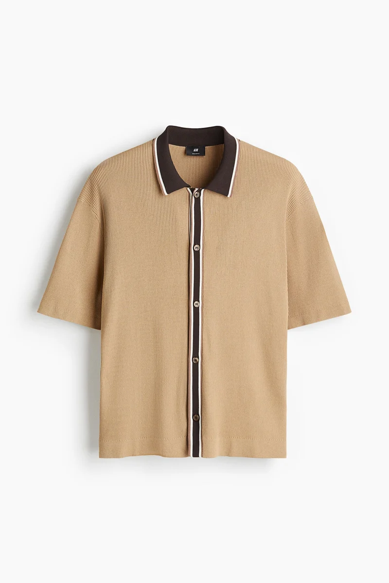 H&M  Regular Fit Rib-knit shirt for Men | Best Price UAE