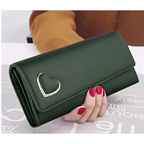 ALSU Women's Faux Leather Green Hand Wallet Clutch | Phone Pocket | 4 Card Slots (Gdu-011Grn) - Image 3