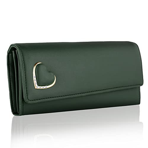 ALSU Women's Faux Leather Green Hand Wallet Clutch | Phone Pocket | 4 Card Slots (Gdu-011Grn) - Image 1