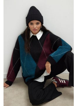 Manuka Baklava Pattern Knitwear Sweater Oil  - Image 1