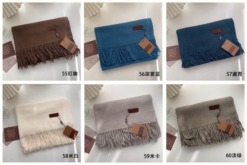 Solid Color Scarf Women'S Winter Men'S Universal Couple'S Shawl Dual-Use Warm Long Thickened Japanese Korean Style - Image 1