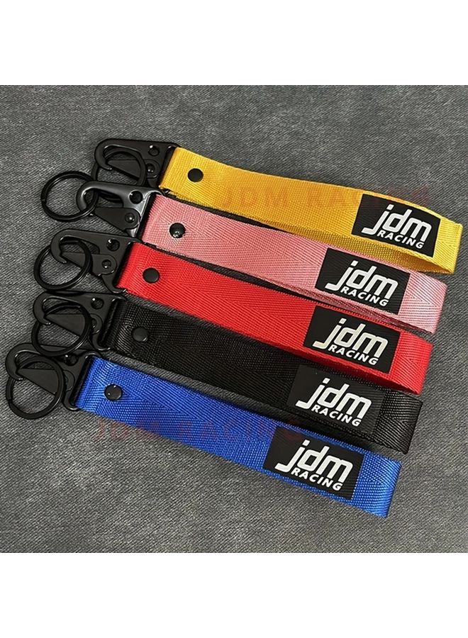 JDM سباق أصفر نايلون حزام المفاتيح مع مشبك فولاذي لوليدي لانيارد - Image 1