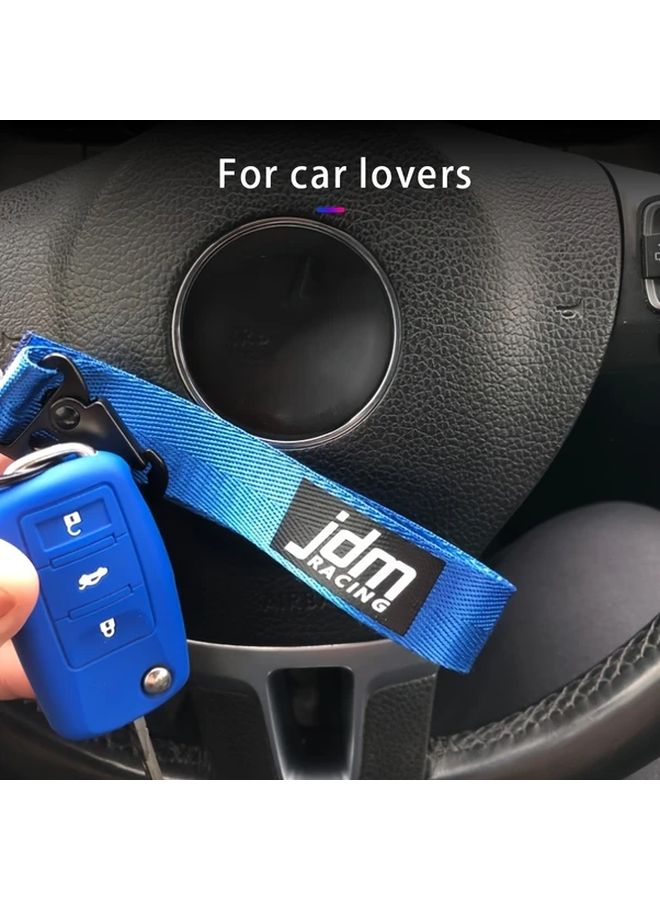 JDM سباق أصفر نايلون حزام المفاتيح مع مشبك فولاذي لوليدي لانيارد - Image 5