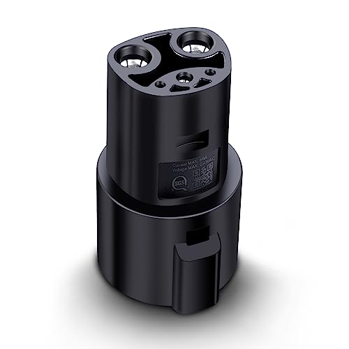 Lectron J1772 to Tesla (NACS) EV Charging Adapter 60 Amp (250V) - Compatible with Tesla Model S/3/X/Y & Cybertruck Electric Vehicles (Black) - Image 1