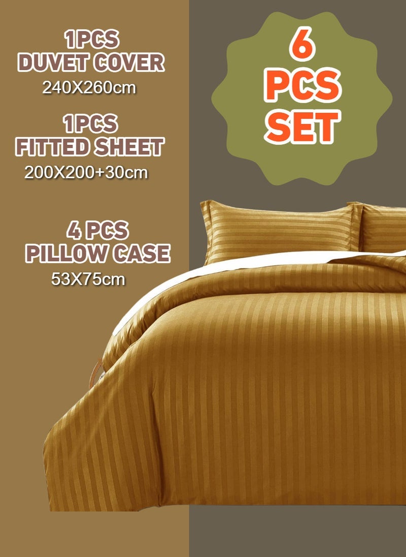 بلوبيري طقم غطاء لحاف سوبر كينج مخطط 6 قطع - Image 2