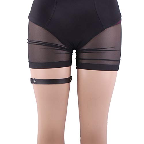 Outman 2Pcs Adjustable Elastic Leather Punk Thigh Garter Belts Leg Rings Leg Garters for Women - Image 2
