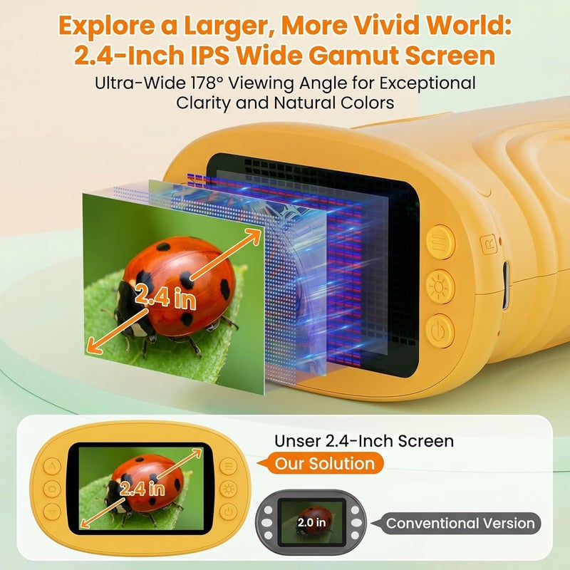 OAEBLLE 1000X Handheld Microscope for Kids, 2.0'' Screen Digital Microscope, Portable Mini Pocket Microscope, Science Toys for Kids Aged 8-12, for 3-12 Year Old Boys Girls - Image 2