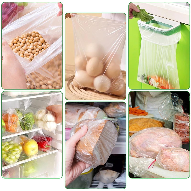 Tapsin Food Bag, 14" X 20" Plastic Produce Bags Roll, Fresh-Keeping Clear Plastic Bag for Food, Fruit, Vegetable, Bread, Kitchen, freezer, Supermarket, 350 Produce Bags/Roll (2 Rolls) - Image 4
