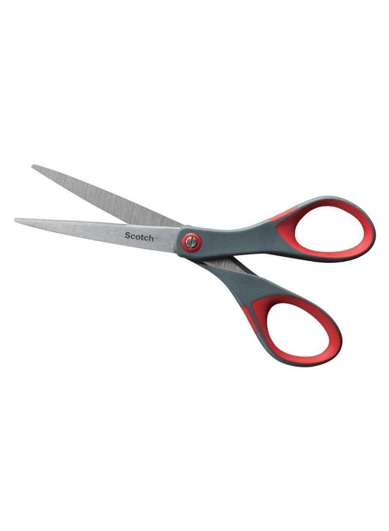 Scotch Precision Scissors 7 in (18 cm), 1 scissors/pack | Stainless Steel Blades | Red and Grey color | Ergonomic Comfort Grip | Precise Cutting | Multipurpose | Office, Home, School use | Scissors - Image 3