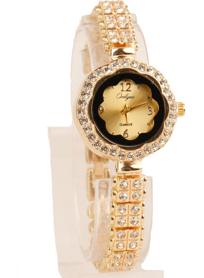 Onlyou Women’s Casual Watch, Gold Dial, Stainless Steel Material - Image 4