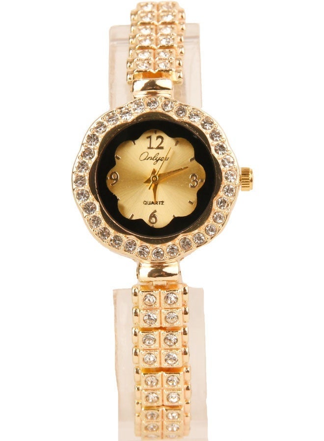 Onlyou Women’s Casual Watch, Gold Dial, Stainless Steel Material - Image 3