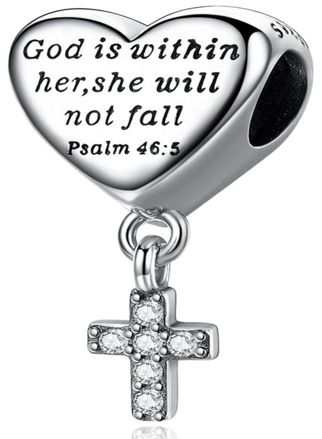 SHBOAZED Cross Charm Fit Pandora Charms Bracelet Love Heart Christian Bible Verse Charms Prayer Faith Religious Jewelry Gifts for Women - Image 1