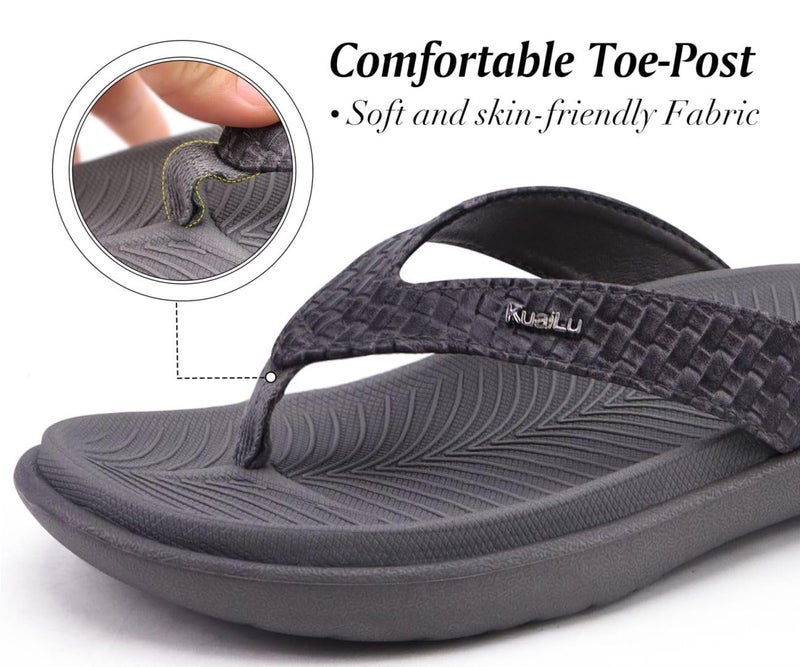 KuaiLu Womens Flip Flops Ladies Yoga Mat Comfortable Walking Thong Sandals With Plantar Fasciitis Arch Support Slip On Indoor Outdoor For Summer - Image 5