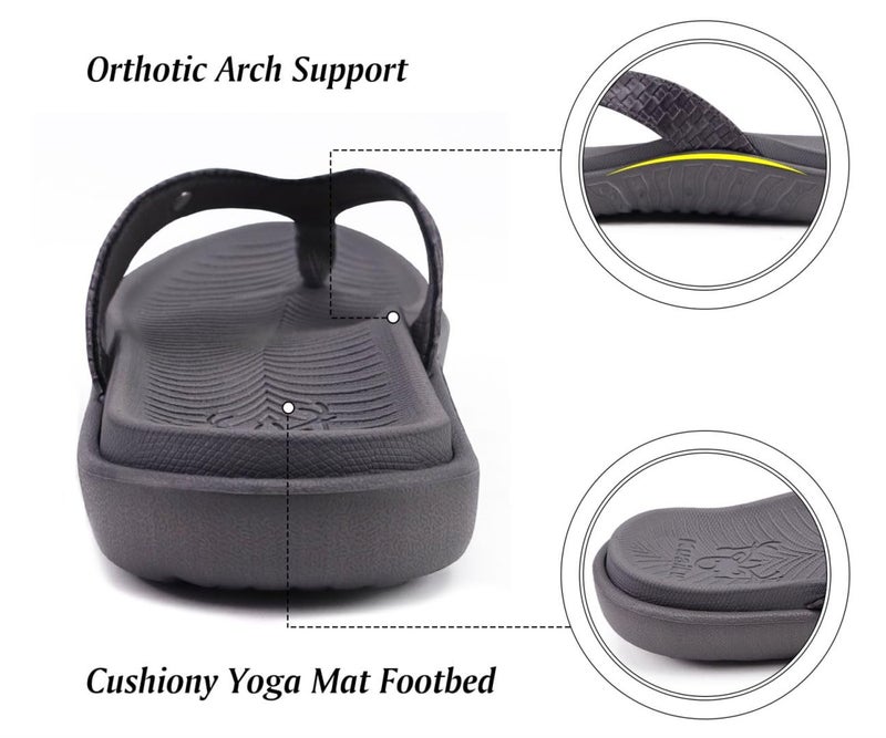 KuaiLu Womens Flip Flops Ladies Yoga Mat Comfortable Walking Thong Sandals With Plantar Fasciitis Arch Support Slip On Indoor Outdoor For Summer - Image 3
