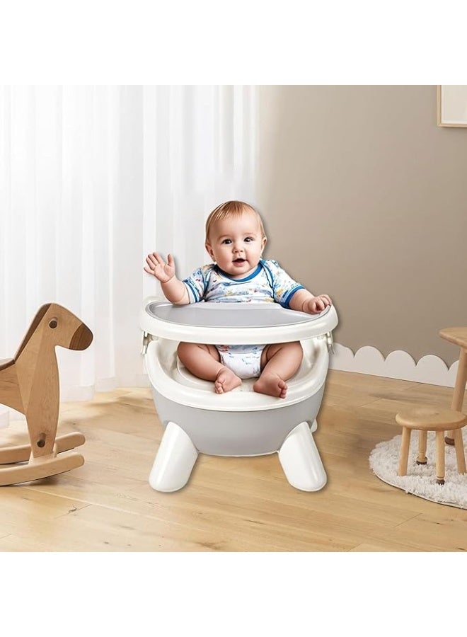 UREVO Baby Dining Feeding Chair, Toddler Booster Seat Eating Chair with Sound, Multi Functional Eating Playing, Portable Safe Supplies for Home Travel, Grey - Image 2