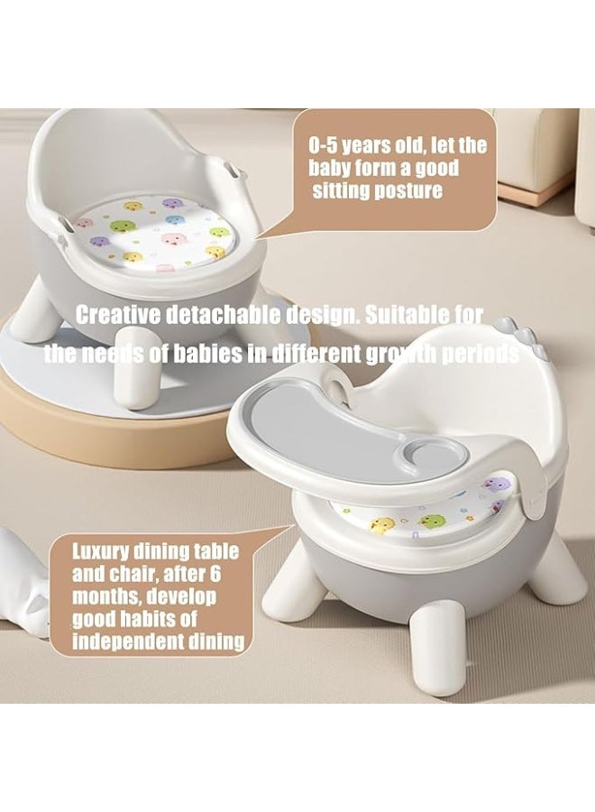 UREVO Baby Dining Feeding Chair, Toddler Booster Seat Eating Chair with Sound, Multi Functional Eating Playing, Portable Safe Supplies for Home Travel, Grey - Image 3