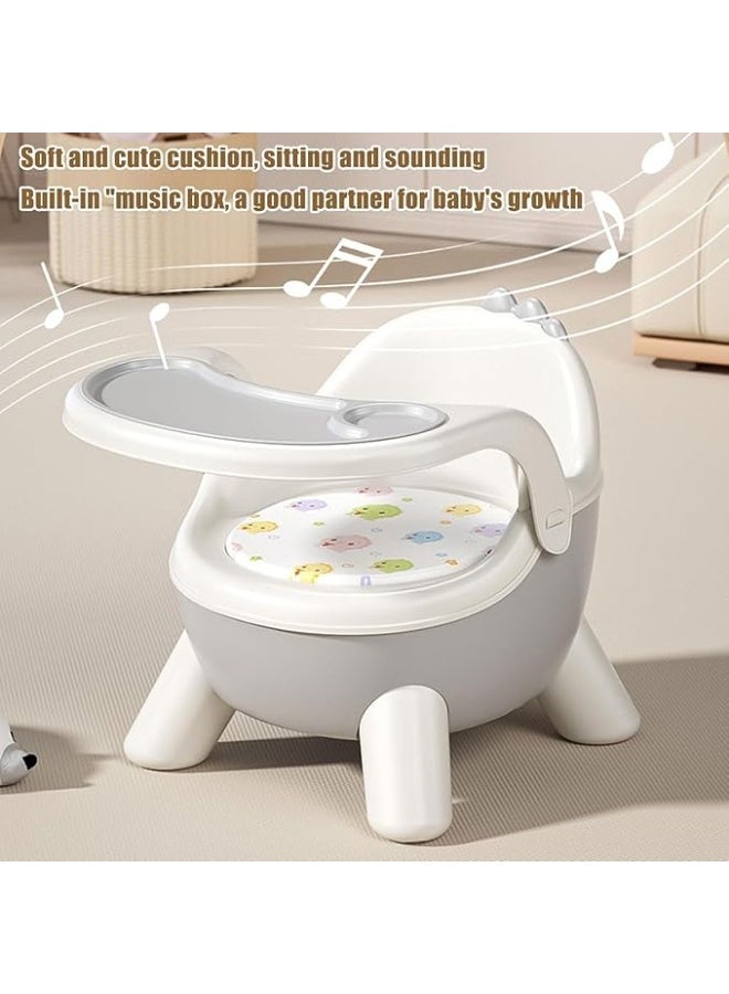 UREVO Baby Dining Feeding Chair, Toddler Booster Seat Eating Chair with Sound, Multi Functional Eating Playing, Portable Safe Supplies for Home Travel, Grey - Image 4