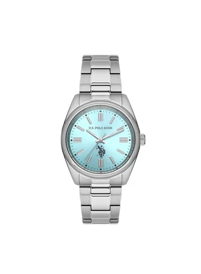 U.S. Polo Assn. Stile 34mm Women's Watch with Ice Blue Dial & Stainless Steel Bracelet