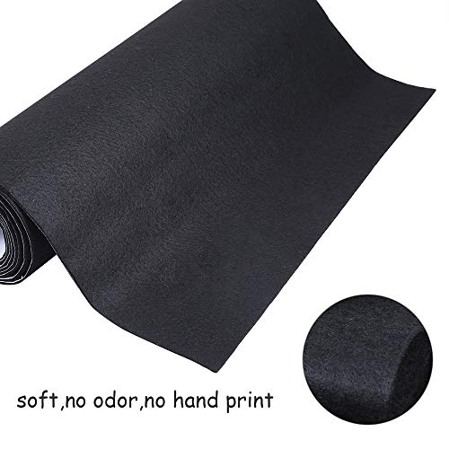 Caydo 78.7" x 17.7" Extra Large Black Adhesive Felt Shelf Liner Black Backed Adhesive Felt Roll for DIY Projects Costume, Jewelry Drawer Craft Fabric Peel Stick - Image 2