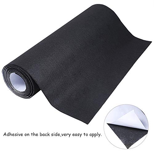 Caydo 78.7" x 17.7" Extra Large Black Adhesive Felt Shelf Liner Black Backed Adhesive Felt Roll for DIY Projects Costume, Jewelry Drawer Craft Fabric Peel Stick - Image 3
