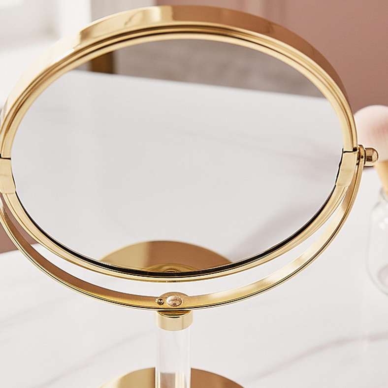 Pan Home Double Sided Vanity Mirror - Gold - Image 2