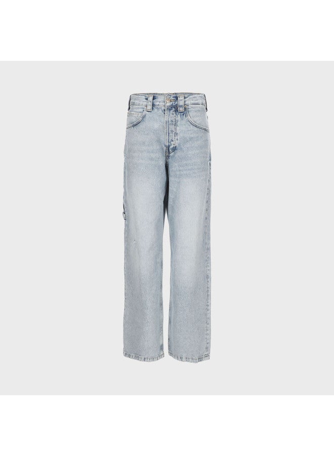 Zara men's Washed Distressed Casual Versatile Loose-fit Denim Pants - Image 2