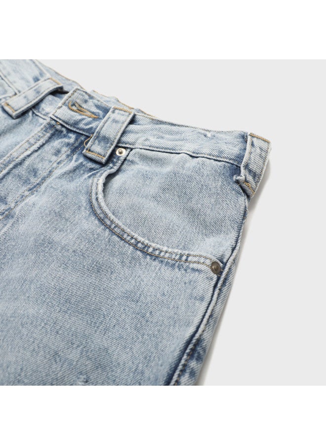 Zara men's Washed Distressed Casual Versatile Loose-fit Denim Pants - Image 5