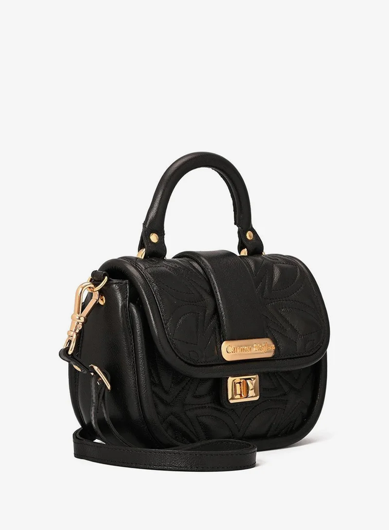 Black Top Handle Bag