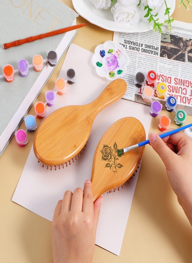 Exclaith 10 Pcs Bamboo Hair Brushes for Women Bulk Natural Wooden Paddle Brush Detangler Hairbrush with Natural Bamboo Bristles for Women, Men, DIY Gift, Coarse, Fine, Wavy - Image 4