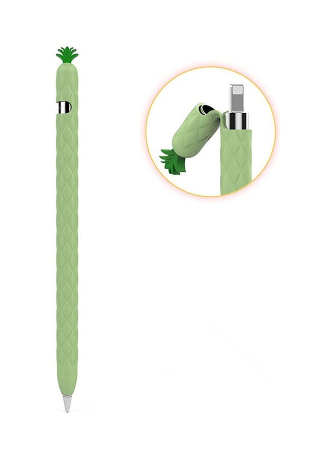 Loquat Pineapple Cartoon Silicone Sleeve Case Cover With Apple Pencil 1st Generation Green - Image 1