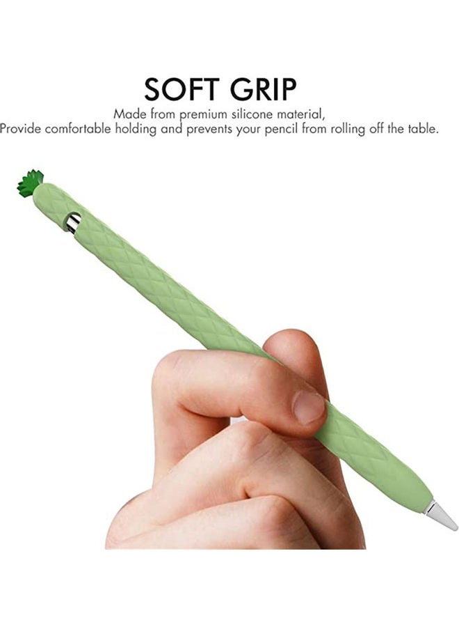 Loquat Pineapple Cartoon Silicone Sleeve Case Cover With Apple Pencil 1st Generation Green - Image 2