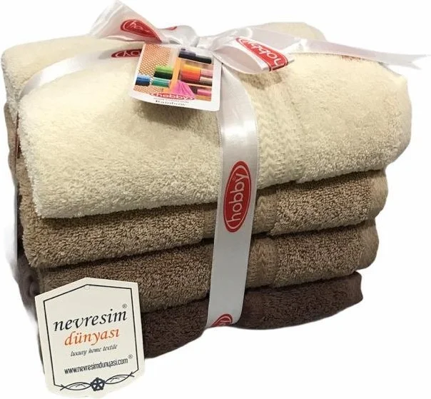 Nishev Rainbow 4 Piece 50X90 Towel Set Brown