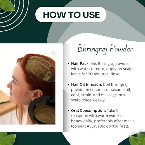 Brijbooti Bhringraj Powder for Hair Growth 200 Gram | bhringraj powder for eating | Good For Hair Mask & Pack | Natural Formula For Hair Mask & Growth - Image 3