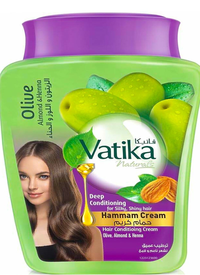 VATIKA Vatika Naturals Hammam Cream Olive & Almond & Henna Deep Conditioning-450 GM 