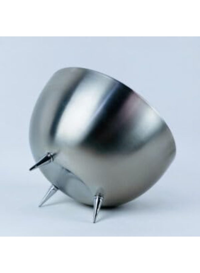 Deep stainless steel salad bowl with 3 legs, 25 cm - Image 3