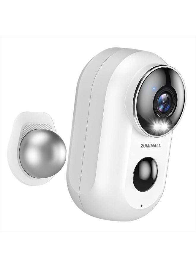 ZUMIMALL Security Cameras Wireless Outdoor with Magnetic Mount, 2K Battery Powered Outdoor & Indoor Cameras for Home Security Outside, Siren/Color Night Vision/AI Detection/2.4G WiFi (Type C Charger) - Image 1
