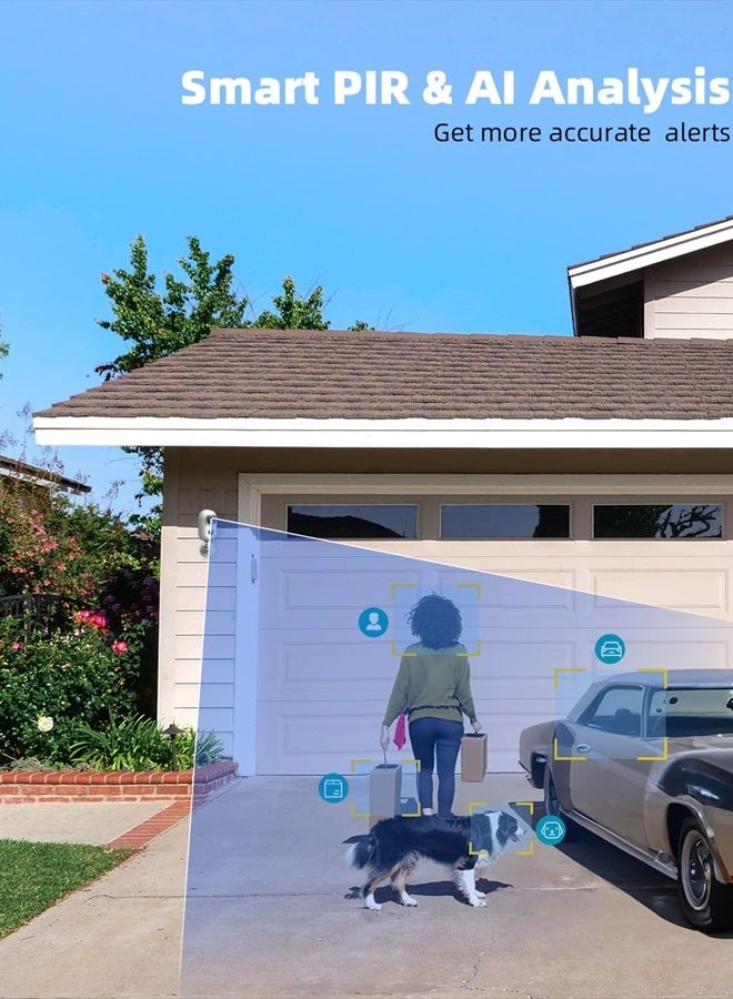 ZUMIMALL Security Cameras Wireless Outdoor with Magnetic Mount, 2K Battery Powered Outdoor & Indoor Cameras for Home Security Outside, Siren/Color Night Vision/AI Detection/2.4G WiFi (Type C Charger) - Image 4