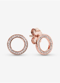 Sparkling Circle Stud Earrings for Women