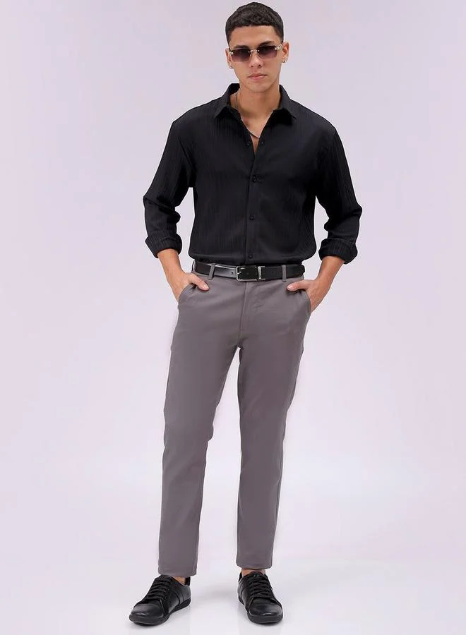 The Indian Garage Co Men Relaxed Solid Cutaway Collar Resort Shirt