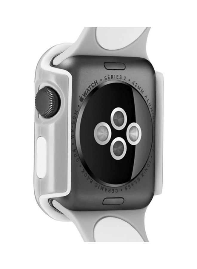 NIBEMINENT Protective Bumper Case Cover For Apple Watch Series 3 42mm Gunmetal/White  - Image 3
