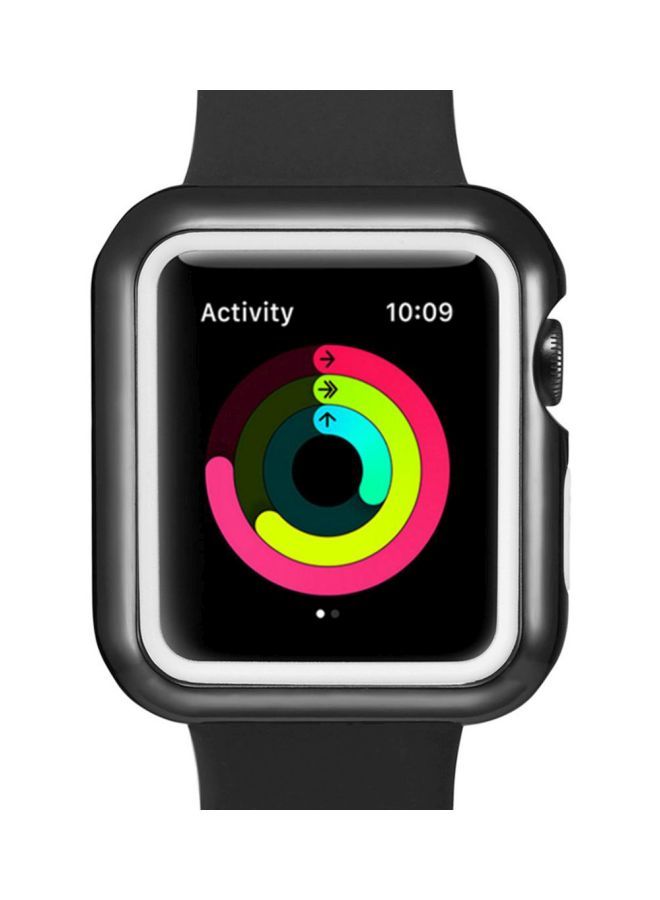 NIBEMINENT Protective Bumper Case Cover For Apple Watch Series 3 42mm Gunmetal/White  - Image 2