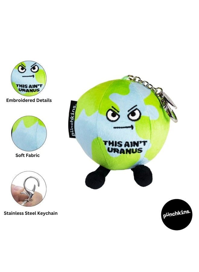 Punchkins Bag Keychains, Plush Accessory and Hanging Decoration for Purse, Handbag, Backpack, Funny Meme Gift, Earth Uranus, 3 - Image 2