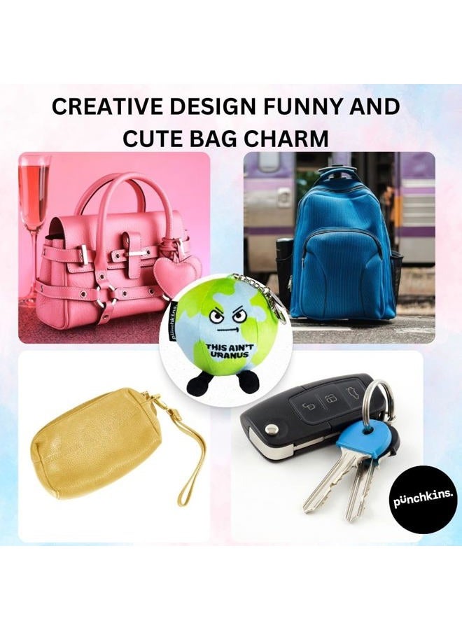 Punchkins Bag Keychains, Plush Accessory and Hanging Decoration for Purse, Handbag, Backpack, Funny Meme Gift, Earth Uranus, 3 - Image 3