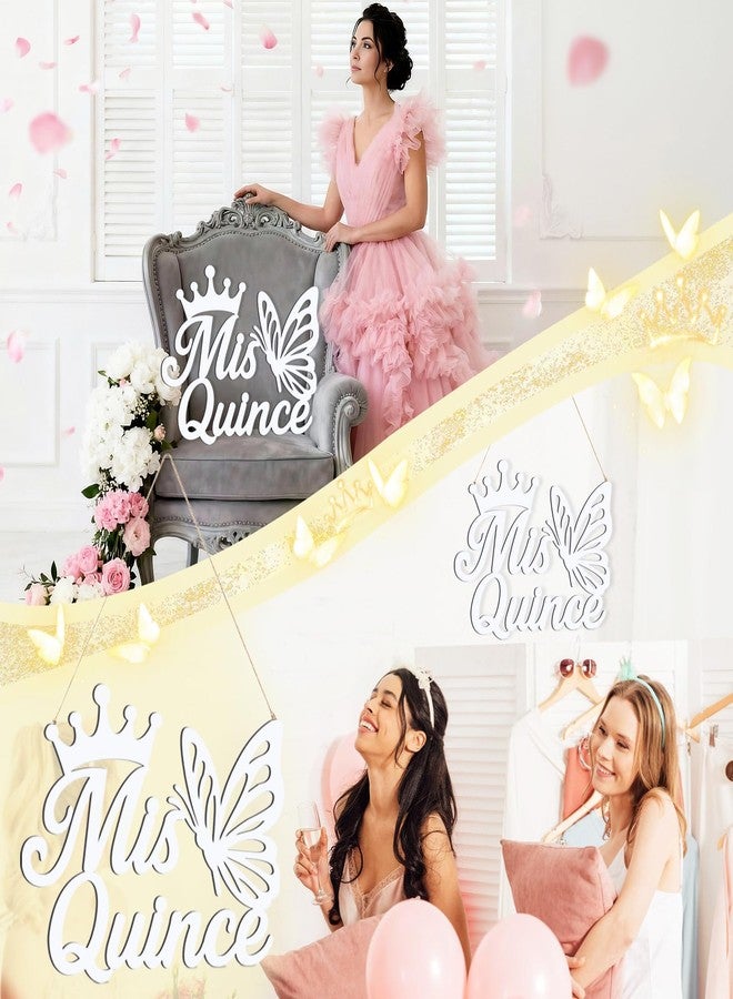 MASTRON Mis Quince Wooden Sign Quinceañera - 15th Birthday Decorations Quinceañera Banner for Girls Party Backdrop Mis Quince 15th Birthday Gifts Wall Decor Photo Booth (White) - Image 5
