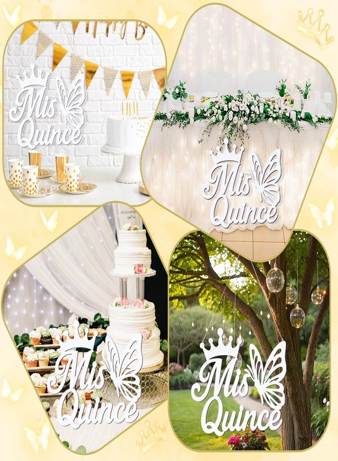 MASTRON Mis Quince Wooden Sign Quinceañera - 15th Birthday Decorations Quinceañera Banner for Girls Party Backdrop Mis Quince 15th Birthday Gifts Wall Decor Photo Booth (White) - Image 3