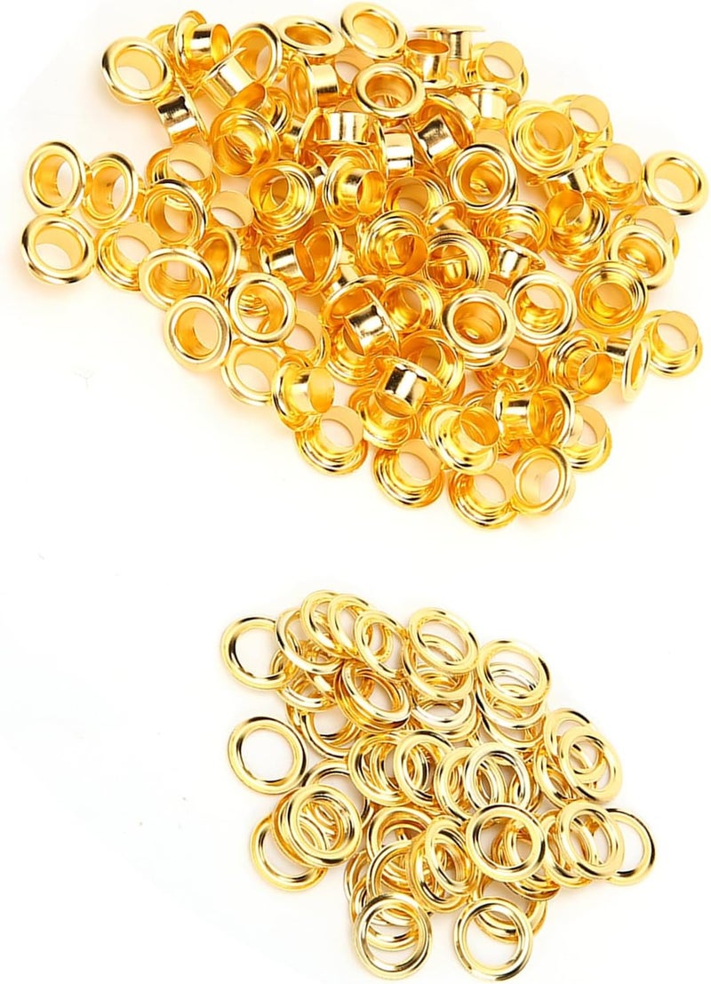 200Pcs 6mm Shoes Grommet Rivets, Brass Gold Leather Accessories DIY Hand Made Crafts - Durable Brass Material, Eco - Friendly Plating, Ideal for Shoes and Bags - Image 4